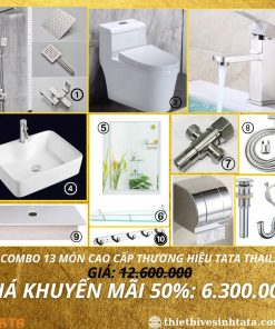 Combo Trọn Bộ Thiết Bị Phòng Tắm Cao Cấp 13 Món TATA CB09
