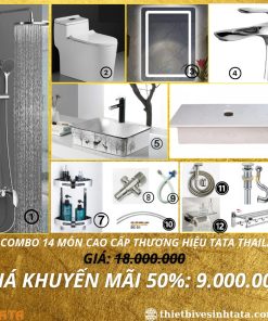 Combo Trọn Bộ Thiết Bị Phòng Tắm 14 Món TATA CB15