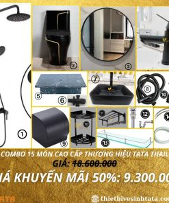 Combo Trọn Bộ Thiết Bị Phòng Tắm 15 Món TATA CB17