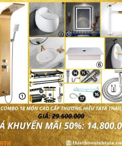 Combo Trọn Bộ Thiết Bị Phòng Tắm 13 Món TATA CB24