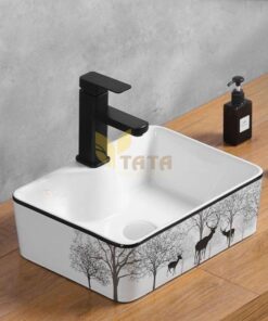 Chậu Lavabo Chữ Nhật Nai Đen Cao Cấp TATA LB-6801