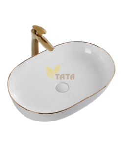 Chau Lavabo Trang Vien Vang Bo Goc TATA LB 6879