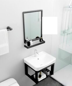 Combo Tủ Lavabo Nhôm Sơn Tĩnh Điện Đen TATA TLVB6812