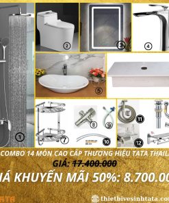 Combo Trọn Bộ Thiết Bị Phòng Tắm 14 Món TaTa CB14