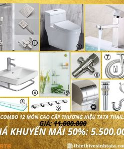 Combo Trọn Bộ Thiết Bị Phòng Tắm Cao Cấp 12 Món TATA CB07