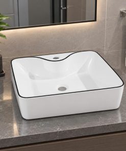 LAVABO ĐẶT BÀN TRẮNG VIỀN ĐEN TATA CLVB6887