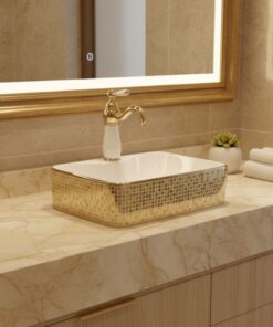 Chậu Lavabo Vuông Vàng TATA CLVB6885