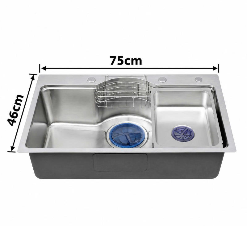 Chậu Rửa Chén 1 Hộc Inox 304 TATA CRC6876 (75*46cm)