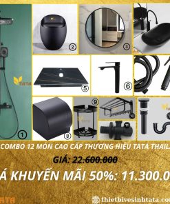 Combo Trọn Bộ Thiết Bị Phòng Tắm 12 Món TATA CB19