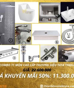 Combo Trọn Bộ Thiết Bị Phòng Tắm 11 Món TATA CB20