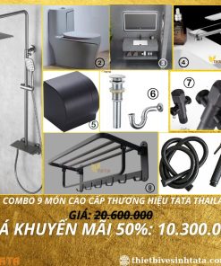 Combo Trọn Bộ Thiết Bị Phòng Tắm 9 Món TATA CB21