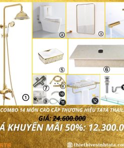 Combo Trọn Bộ Thiết Bị Phòng Tắm 14 Món TATA CB22