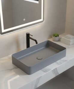 Chậu Lavabo Đặt Bàn Chữ Nhật Xám TATA CLVB6805