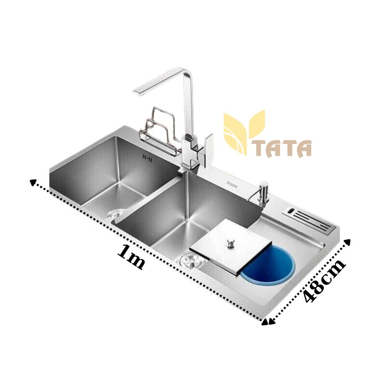 Combo Chau Rua Chen inox 304 CRC 6874 1m x 48cm