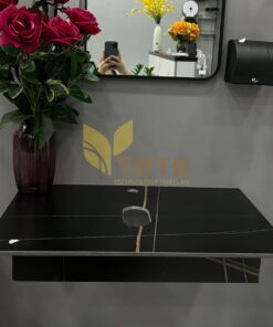 Mặt Bàn Lavabo Đá Đen Vân Mây Chống Trầy BĐ6805 (70x44cm)