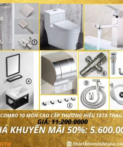 Combo Trọn Bộ Thiết Bị Phòng Tắm 10 Món TATA CB08