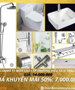 Combo Trọn Bộ Thiết Bị Phòng Tắm 11 Món TATA CB26