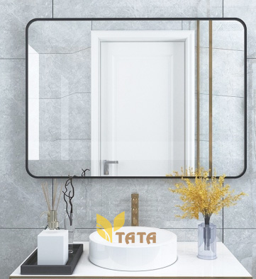 Gương Phòng Tắm Chữ Nhật Viền Sắt Sơn Tĩnh Điện Đen TATA GL-16
