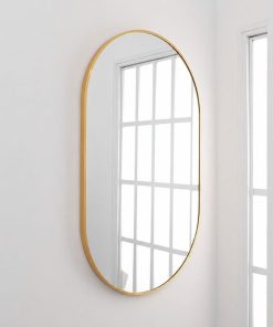 Gương Phòng Tắm Oval Viền Nhôm Vàng TATA GL19