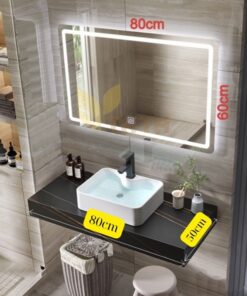 Combo Bàn Đá Đen 1 Tầng Chống Trầy Gương Led BĐ-6809