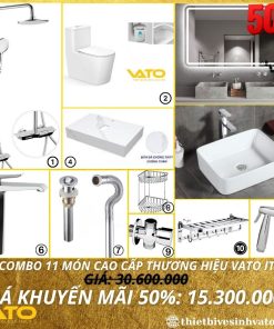 COMBO GIÁ RẺ TRỌN BỘ 11 MÓN THIẾT BỊ VỆ SINH VATO CB30