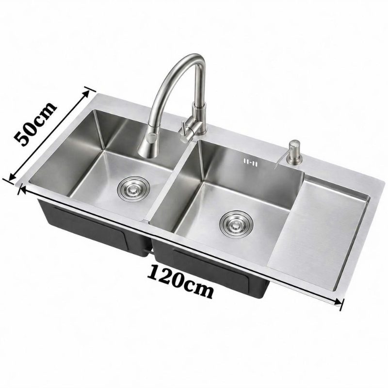 CHẬU RỬA CHÉN INOX 304 TATA CRC6896 (120CM X 50CM)
