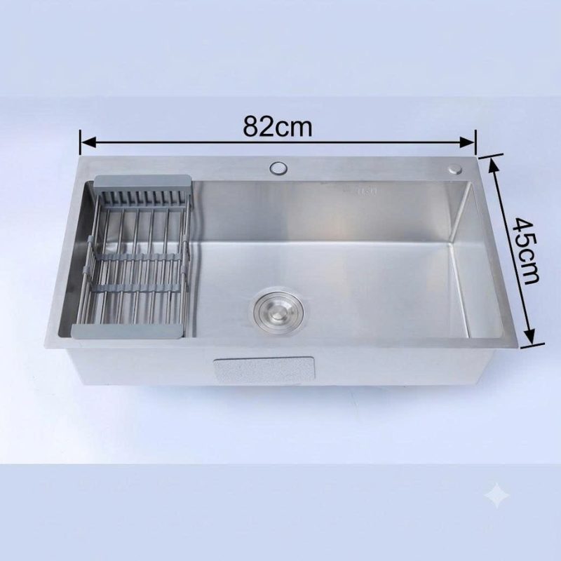 Chậu Rửa Chén 1 Hộc Inox 304 TATA CRC6897 (82x45cm)