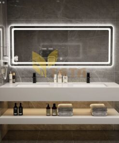 BỘ BÀN ĐÁ LAVABO ĐÔI CHỐNG TRẦY TRẮNG BĐ-6833