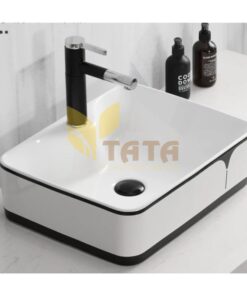 CHẬU LAVABO ĐẶT BÀN VIỀN ĐEN TATA CLVB-6928