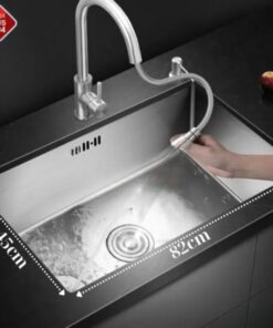 CHẬU RỬA CHÉN ÂM ĐÁ 1 HỘC (82X45) INOX 304 VATO CRCVT6807