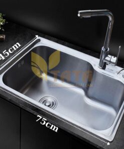 CHẬU RỬA CHÉN 1 HỘC (75X45) INOX 304 TATA CRC6913
