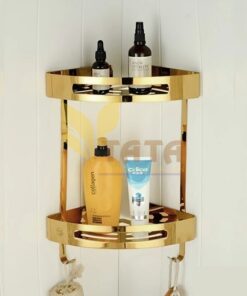 Kệ Góc Treo Tường 2 Tầng Vàng Inox 304 TATA RGT17