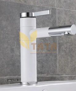 VÒI LAVABO NÓNG LẠNH SƠN TĨNH ĐIỆN TRẮNG CAO 20CM TATA VLVB6925