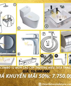 Combo Giá Rẻ Trọn Bộ 12 Món Thiết Bị Vệ Sinh TATA CB-34