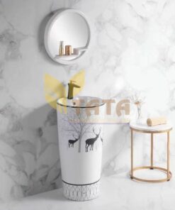 CHẬU LAVABO TRỤ ĐỨNG NAI CAO CẤP TATA CLVB6938