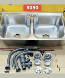 CHẬU RỬA CHÉN 2 HỘC INOX 201 (90*50CM) CAO CẤP TATA CRC6936