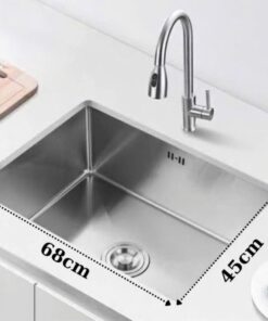 CHẬU RỬA CHÉN ÂM BÀN 1 HỘC INOX 304 (68*45CM) CAO CẤP TATA CRC6961