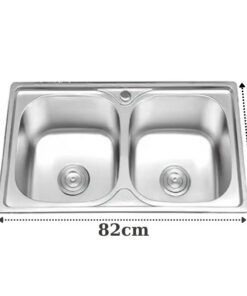 CHẬU RỬA CHÉN 2 HỘC INOX 304 (82*48cm) CAO CẤP TATA CRC6941
