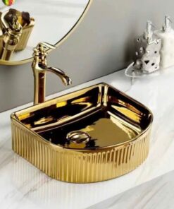 CHẬU LAVABO ĐẶT BÀN MẠ VÀNG CAO CẤP VATO LBVT-699