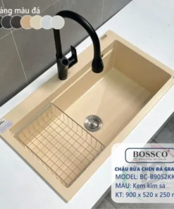 Chậu rửa chén đá 1 hộc Bossco – BC-B9052K