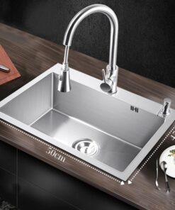 CHẬU RỬA CHÉN 1 HỘC INOX 201 (50*45CM) CAO CẤP TATA CRC6948
