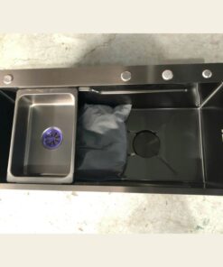 CHẬU RỬA CHÉN INOX 304 NANO ĐEN (90*46CM) CAO CẤP TATA CRC6946