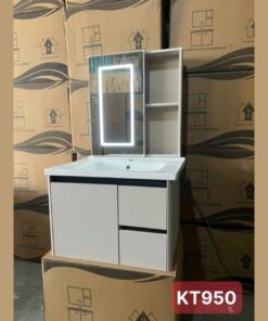 COMBO TỦ LAVABO + TỦ GƯƠNG LED NHÔM CAO CẤP TATA TLVB6934