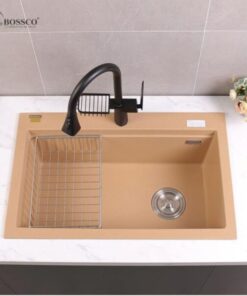Chậu rửa chén đá 1 hộc BOSSCO – BC-B8252VK (Vàng kem kim sa)