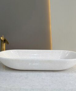 CHẬU LAVABO TRẮNG ĐẶT BÀN ĐÁ MARPLE CAO CẤP VATO LBVT-702