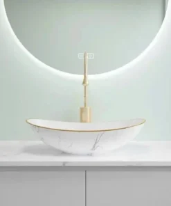 LAVABO THUYỀN HOA VĂN VÂN ĐÁ TATA LB-6840