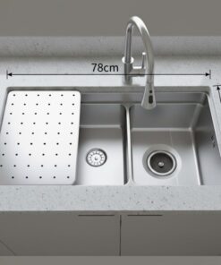 CHẬU RỬA CHÉN 1 HỘC ÂM BÀN INOX 304 (78X43CM) CAO CẤP VATO CRCVT6824
