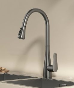 Vòi Rửa Chén Nóng Lạnh Inox Dây Rút Xám Cao Cấp VRC6912